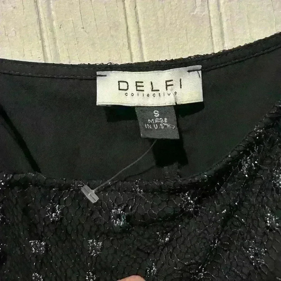 Delfi collective tie strap sheer whimsigoth witchy romantic midi dress sz. Small - Picture 4 of 8